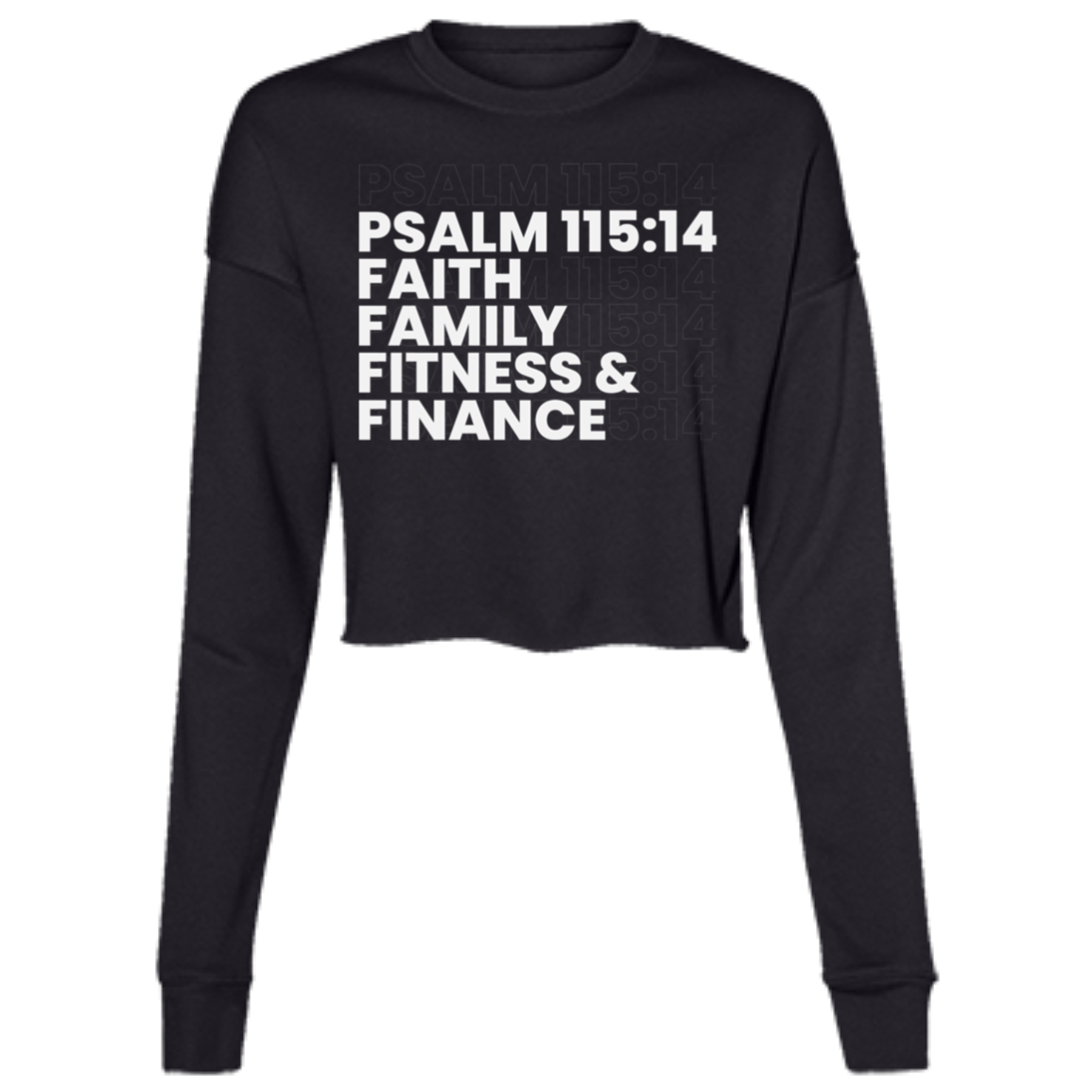 FAITH FAMILY FITNESS & FINANCE Cropped Fleece Crew