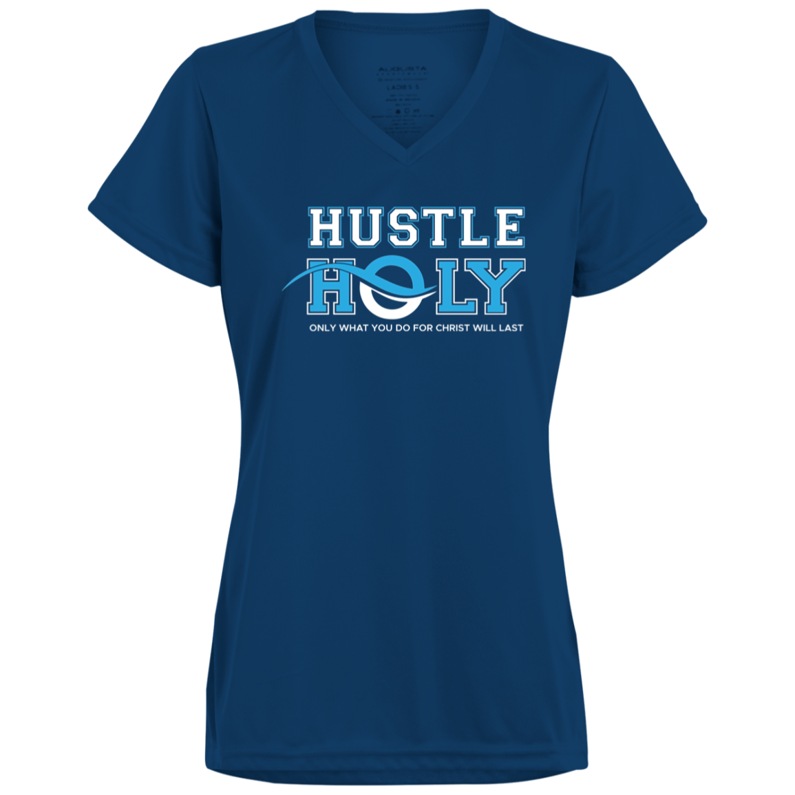 HUSTLE HOLY Moisture-Wicking V-Neck Tee