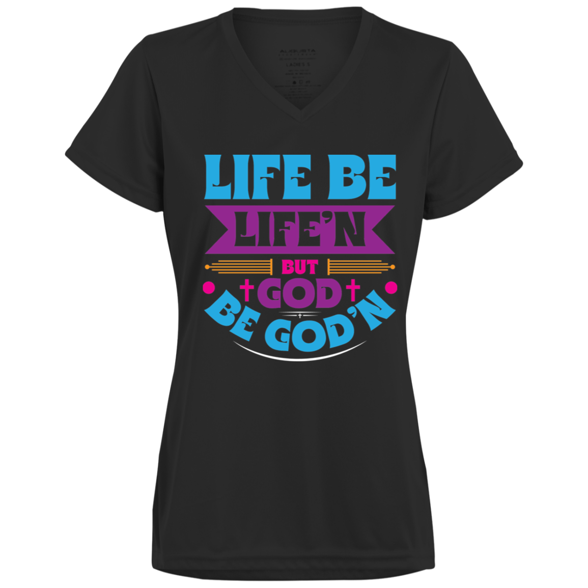 GOD B GOD'N Ladies’ V-Neck Tee