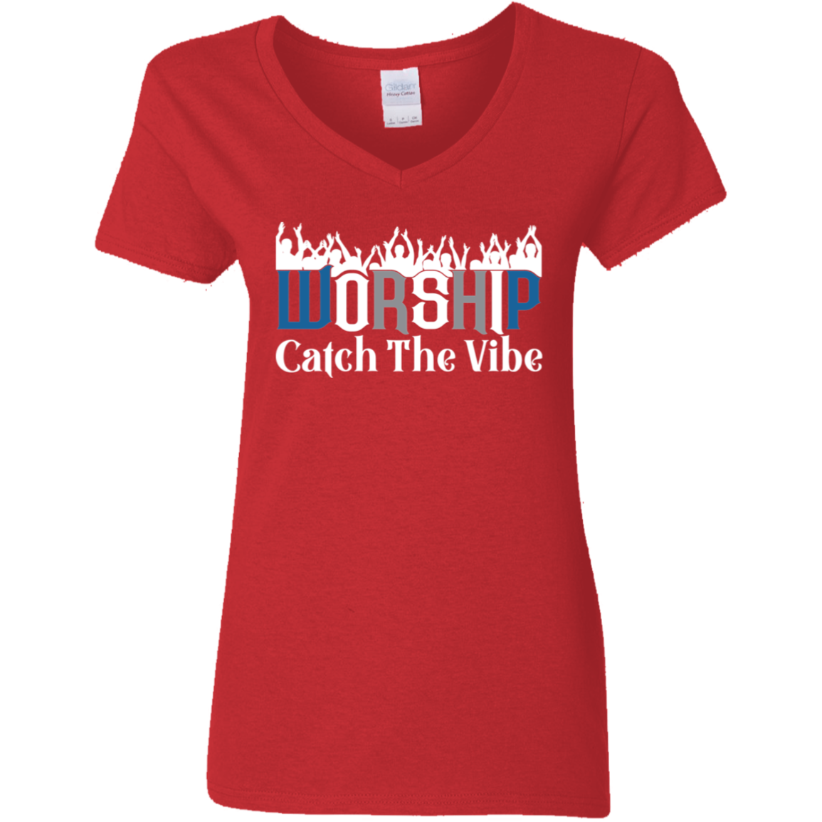 WORSHIP CATCH THE VIBE V-Neck T-Shirt