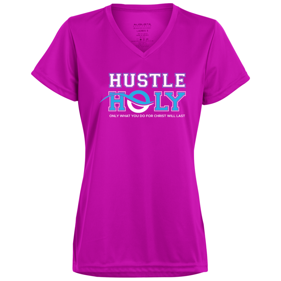 HUSTLE HOLY Moisture-Wicking V-Neck Tee