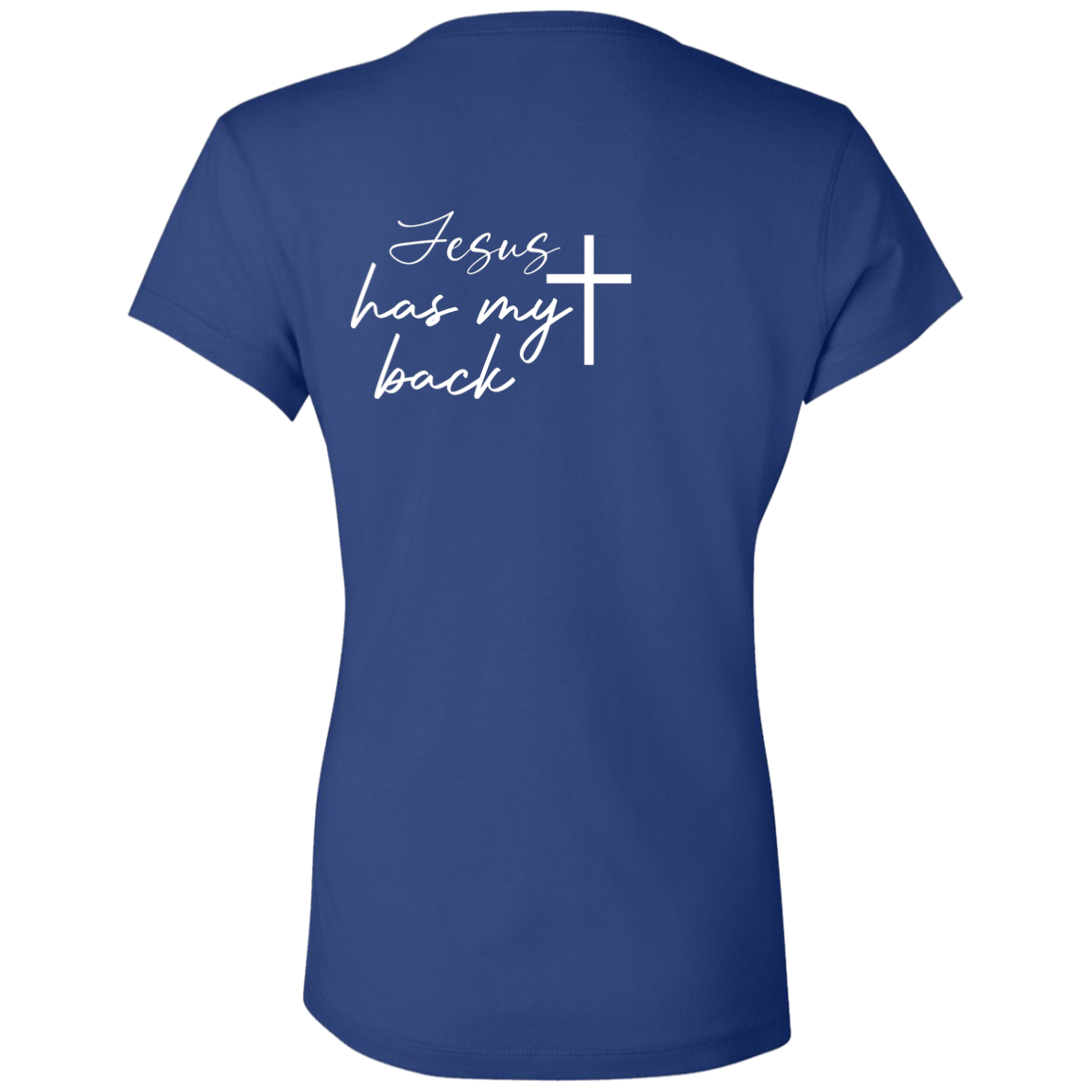 JESUS HAS MY BACK Jersey V-Neck T-Shirt