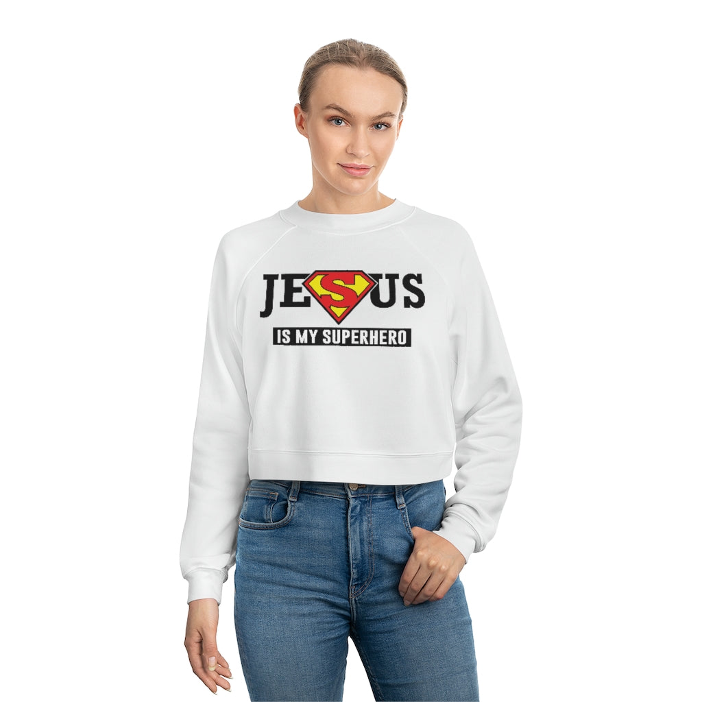 JESUS IS MY SUPERHERO Cropped Pullover