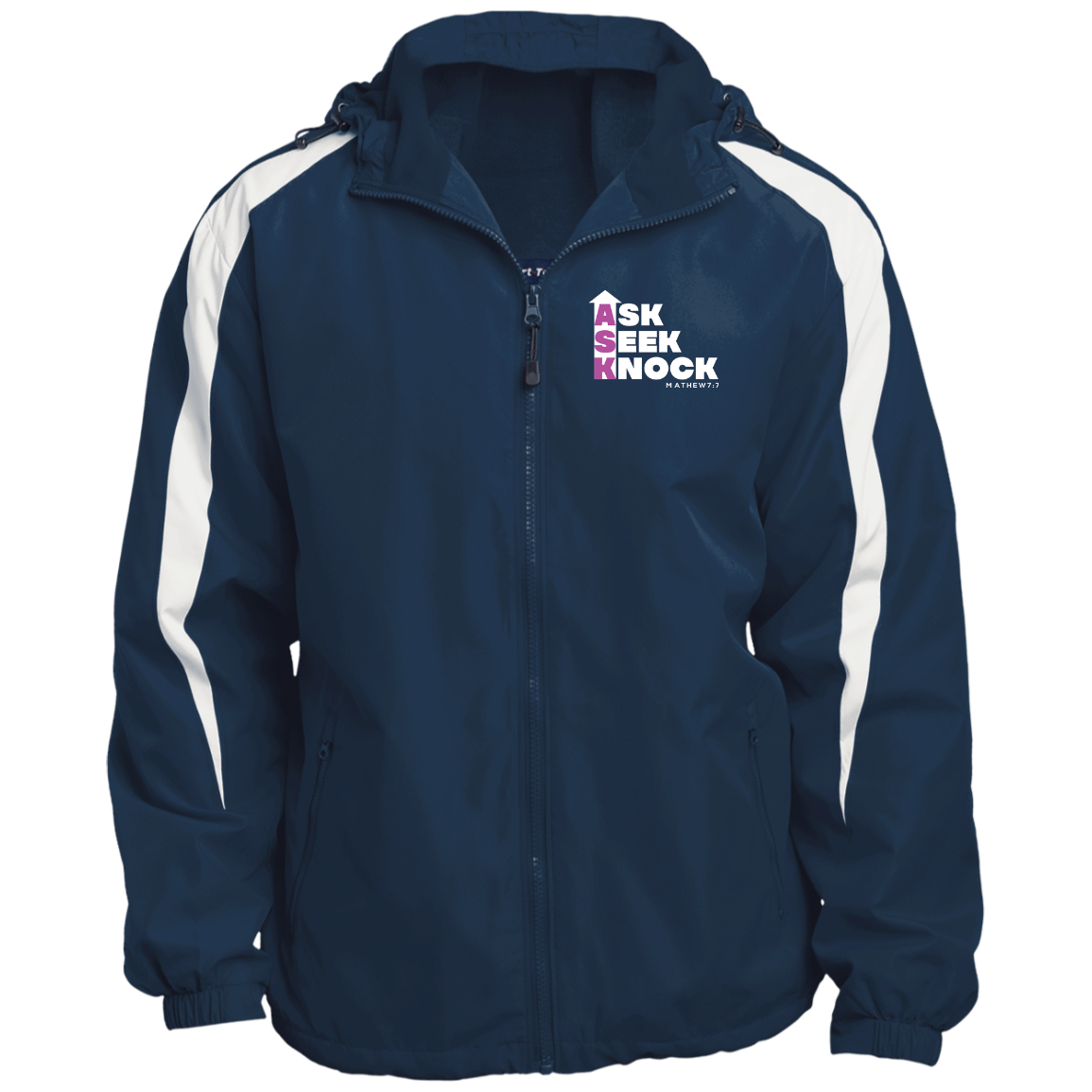 ASK SEEK KNOCK Colorblocked Hooded Jacket