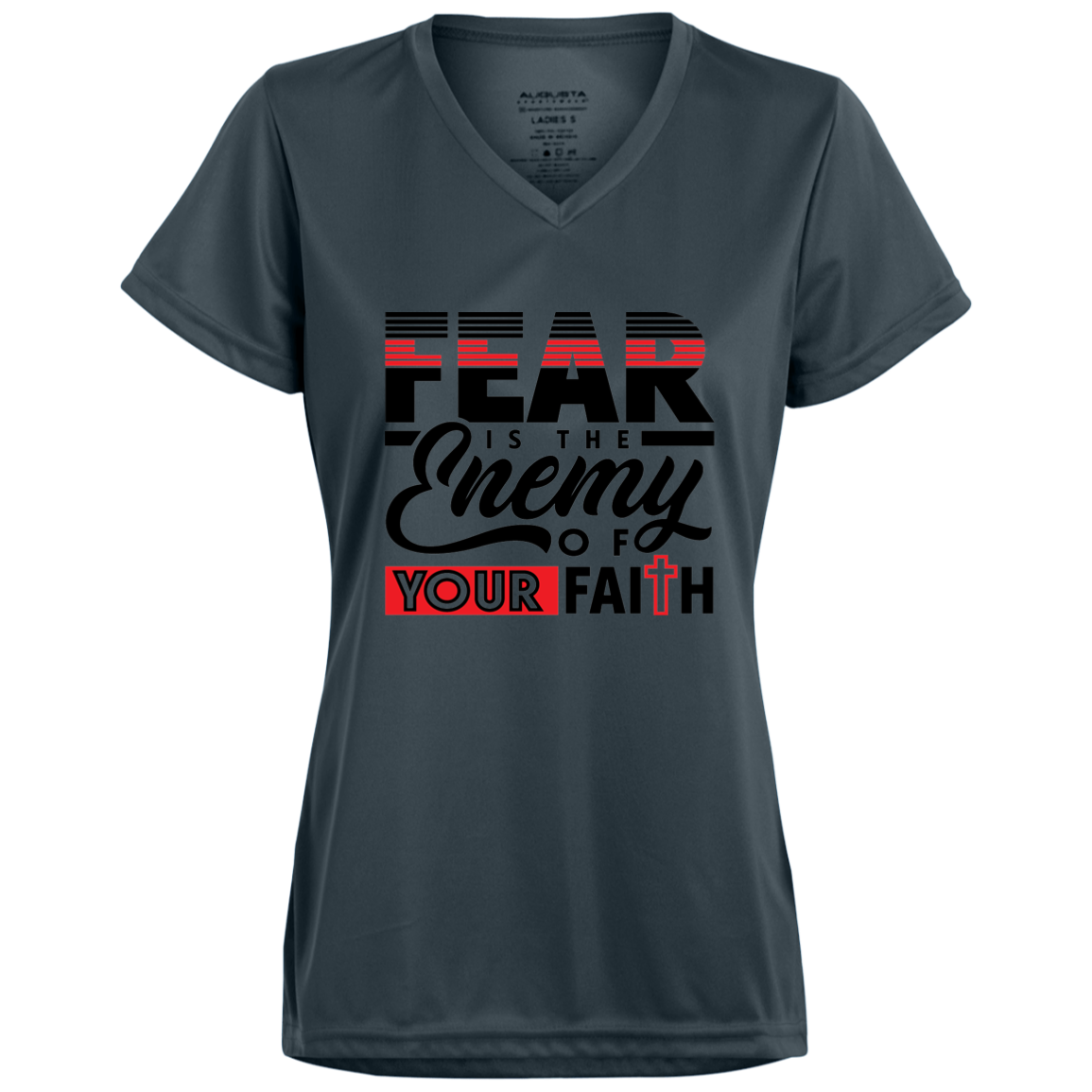 FEAR IS THE ENEMY L’ Moisture-Wicking V-Neck Tee