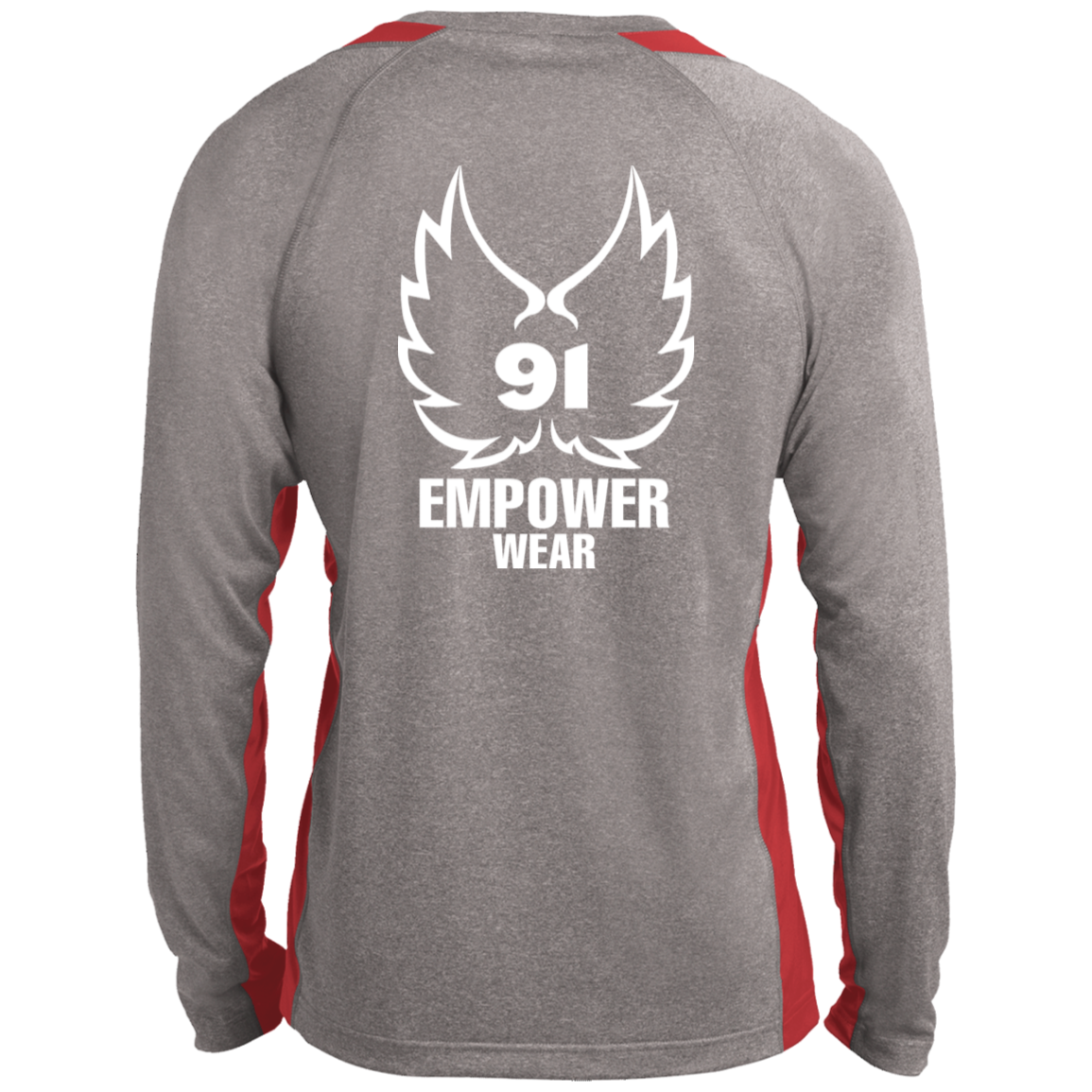 JESUS NO GREATER LOVE Long Sleeve Heather Colorblock Performance Tee