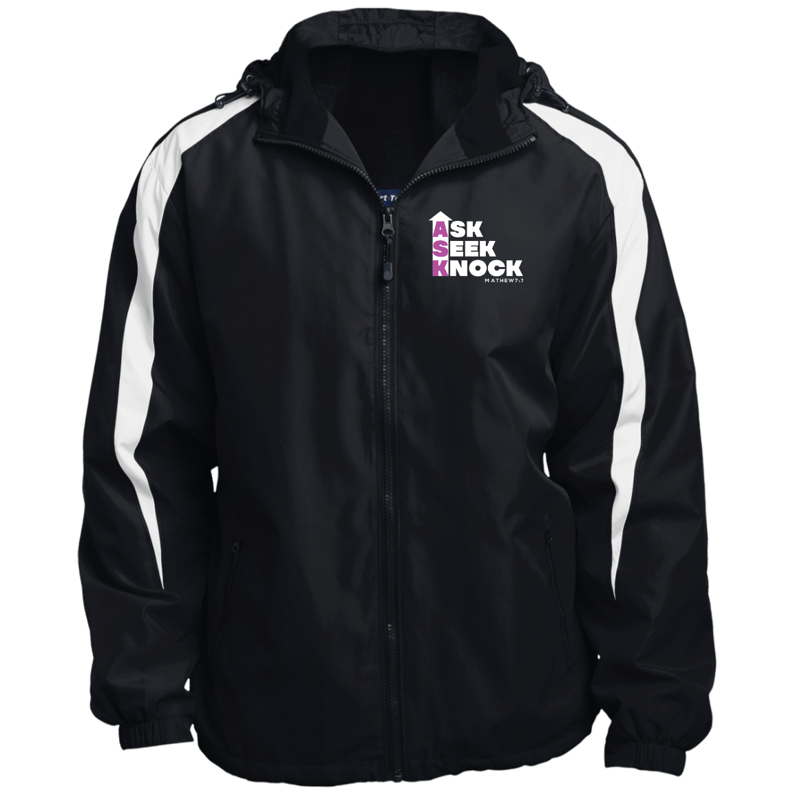 ASK SEEK KNOCK Colorblocked Hooded Jacket
