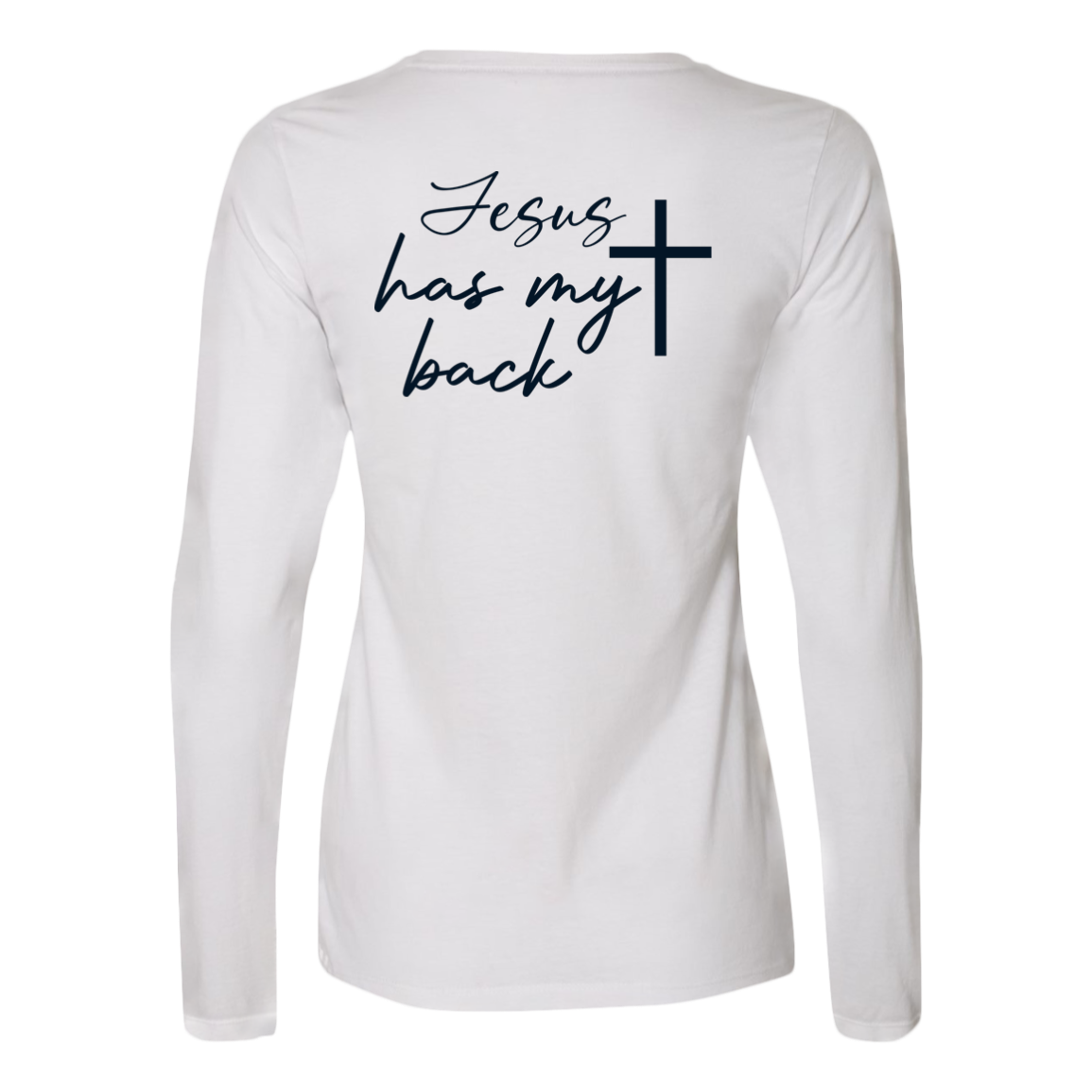 JESUS HAS MY BACK Dri-Power Long Sleeve Tee