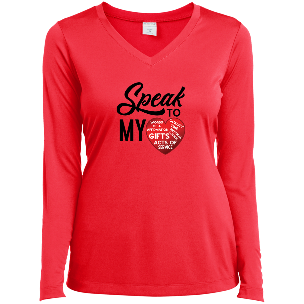 SPEAK TO MY HEART LONG SLEEVE T-Shirt V-Neck Tee