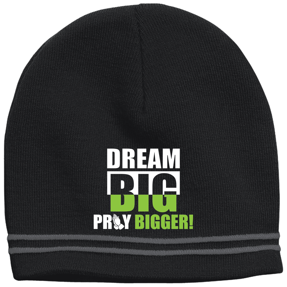 DREAM BIG PRAY BIGGER! Colorblock Beanie