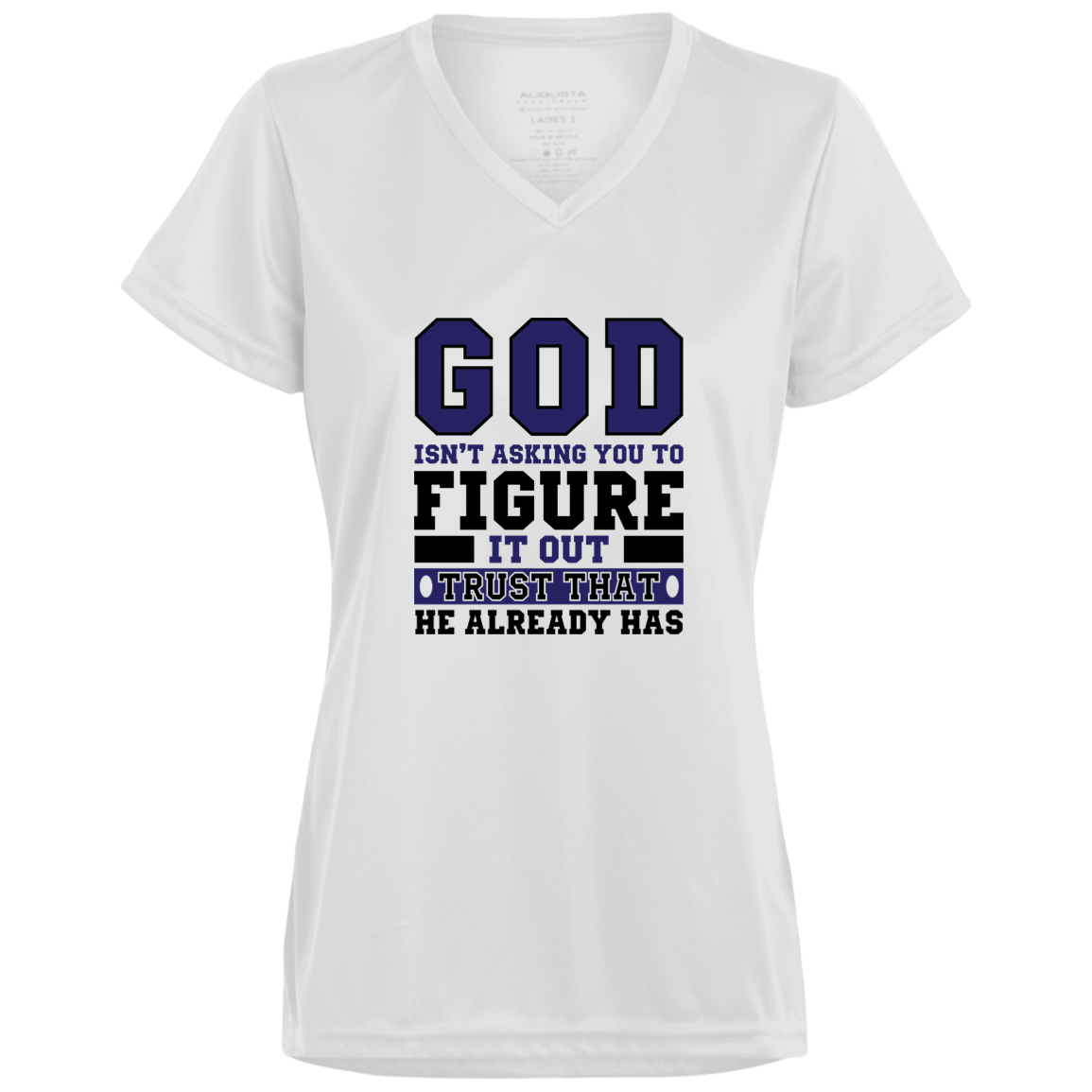 GOD ISN'T ASKING Moisture-Wicking V-Neck Tee