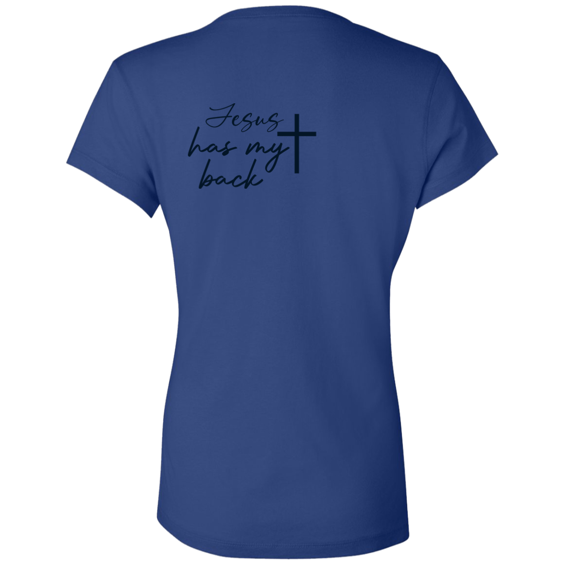 JESUS HAS MY BACK Jersey V-Neck T-Shirt