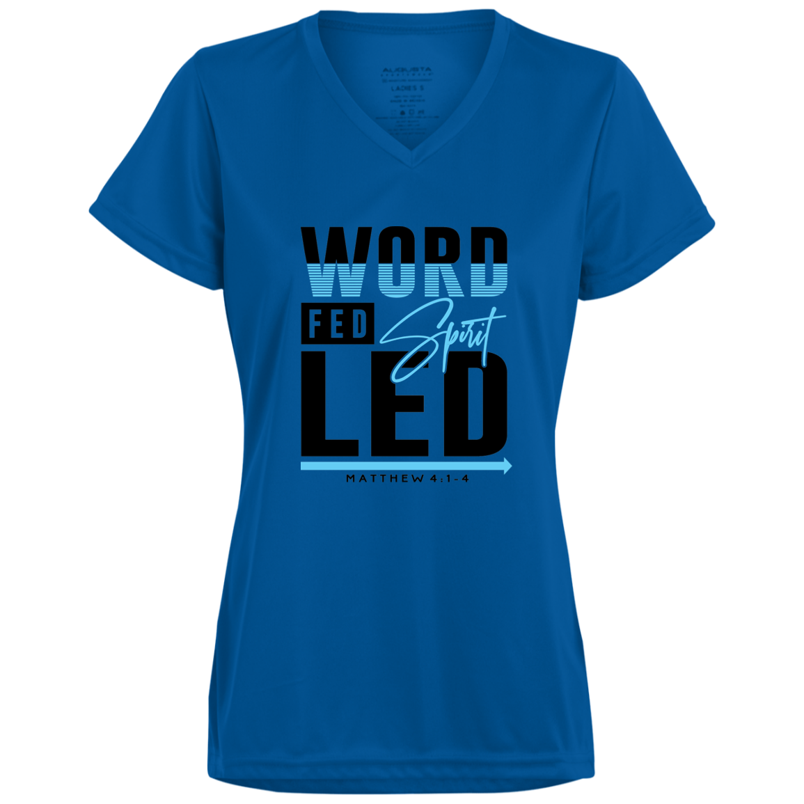 WORD FED SPIRIT LED L Moisture-Wicking V-Neck Tee