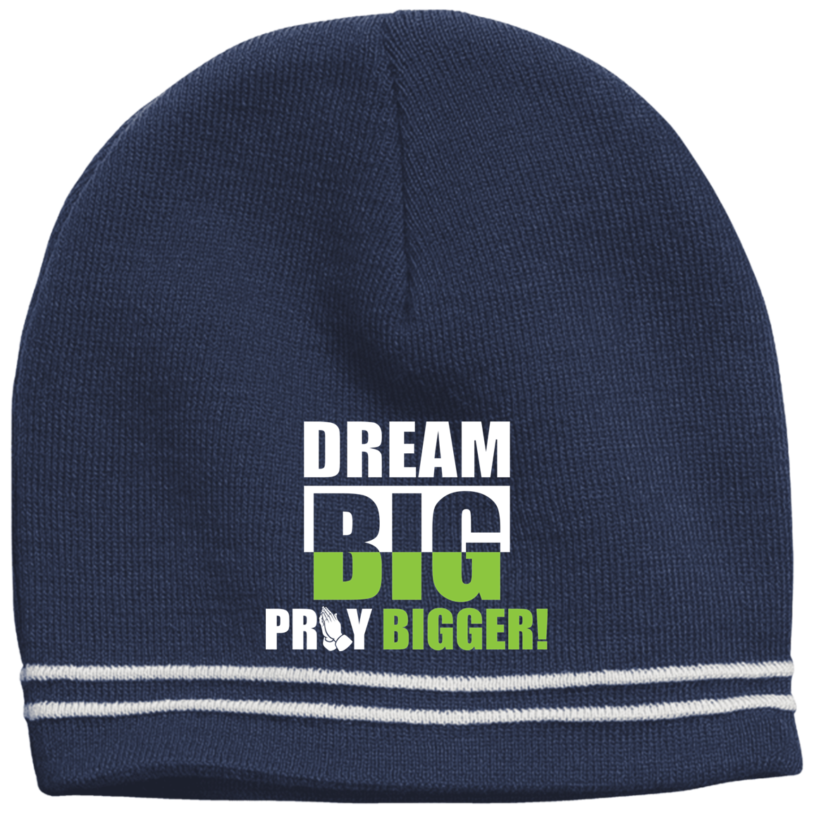 DREAM BIG PRAY BIGGER! Colorblock Beanie