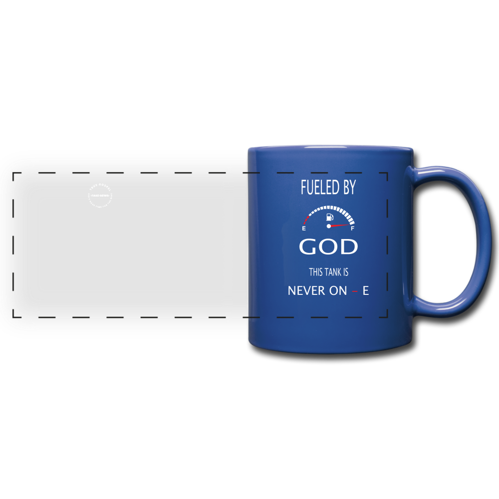 FUELED BY GOD Color Panoramic Mug - royal blue