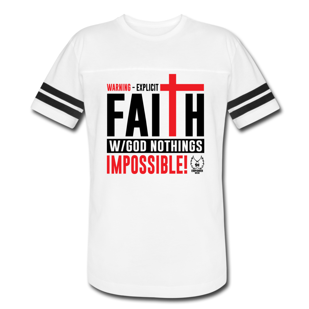 EXPLICIT FAITH Vintage Sport T-Shirt - white/black