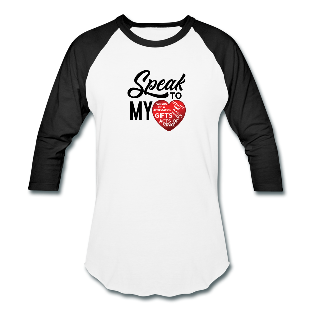 SPEAK TO MY HEART Baseball T-Shirt - white/black