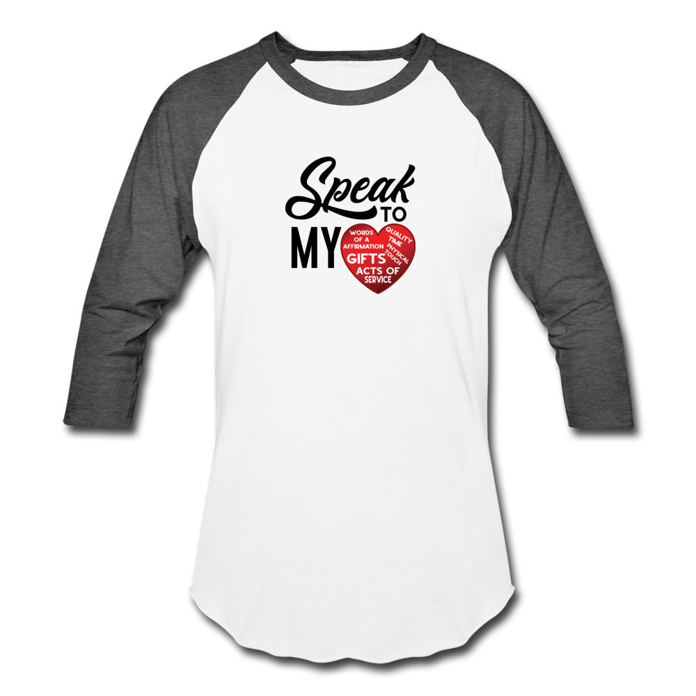 SPEAK TO MY HEART Baseball T-Shirt - white/charcoal