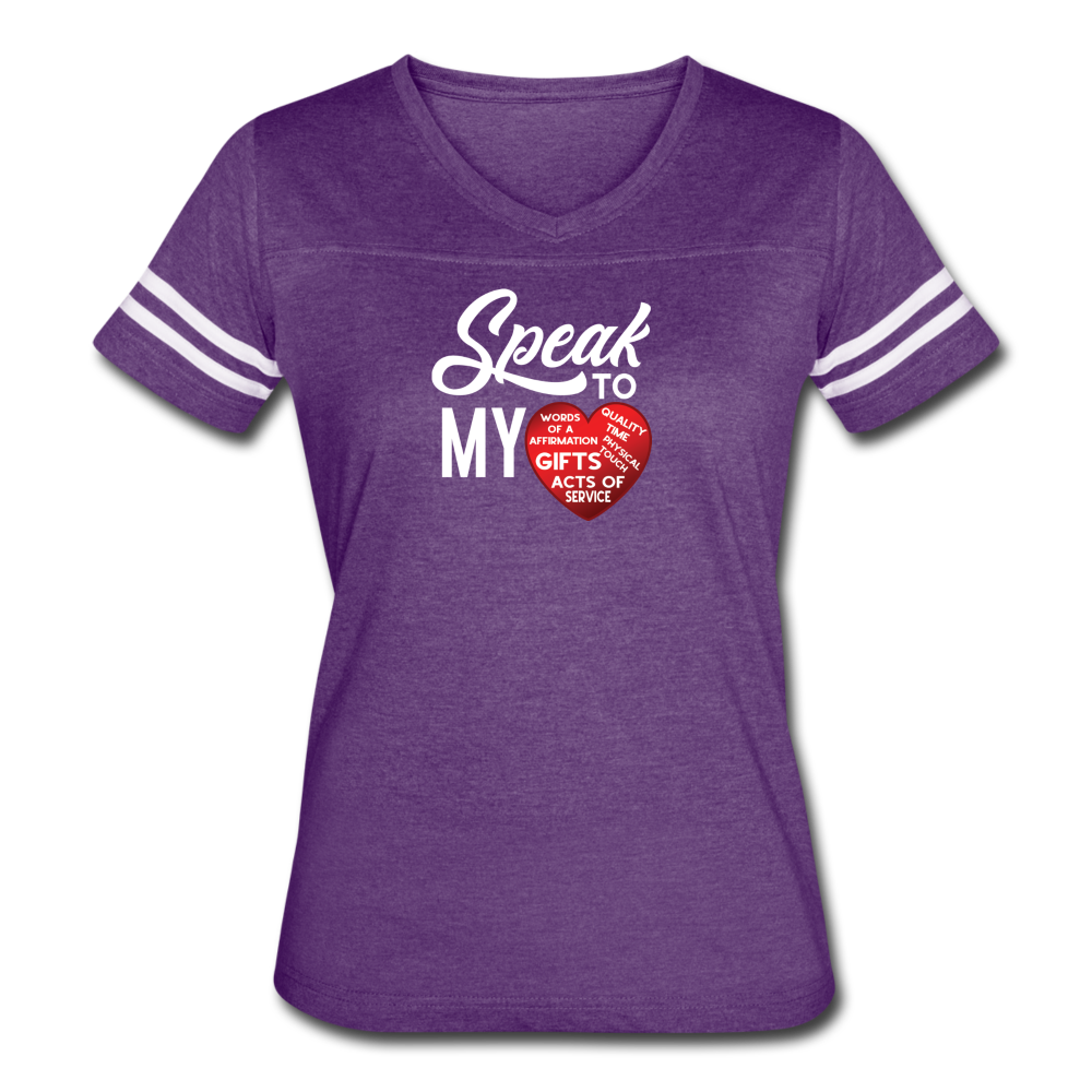 Women’s Vintage Sport T-Shirt - vintage purple/white