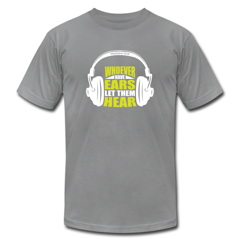 WHOEVER HAVE EARS WHT SHIRT - slate