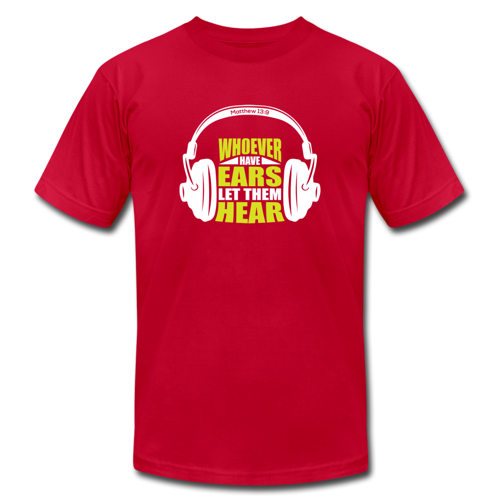 WHOEVER HAVE EARS WHT SHIRT - red