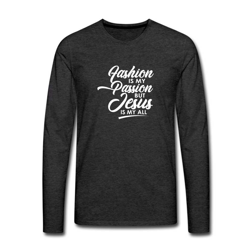 JESUS IS MY ALL Long Sleeve T-Shirt - charcoal grey