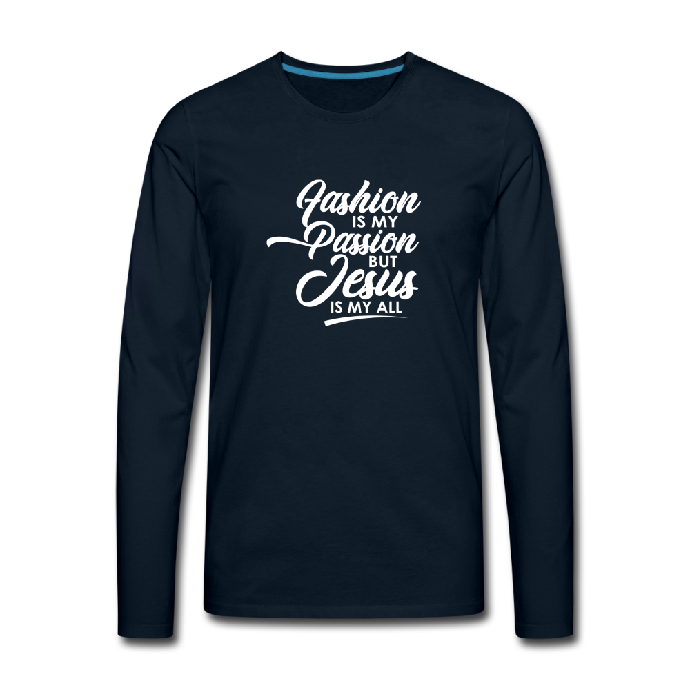 JESUS IS MY ALL Long Sleeve T-Shirt - deep navy