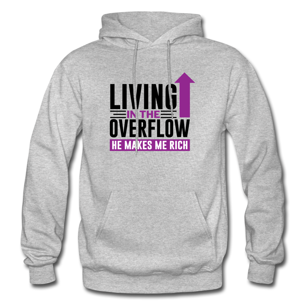Living In The Overflow Adult Hoodie - heather gray