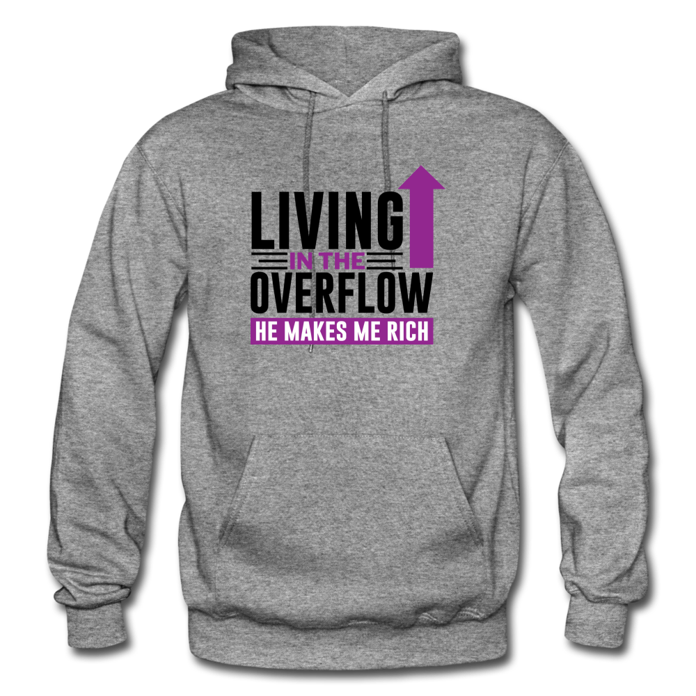 Living In The Overflow Adult Hoodie - graphite heather