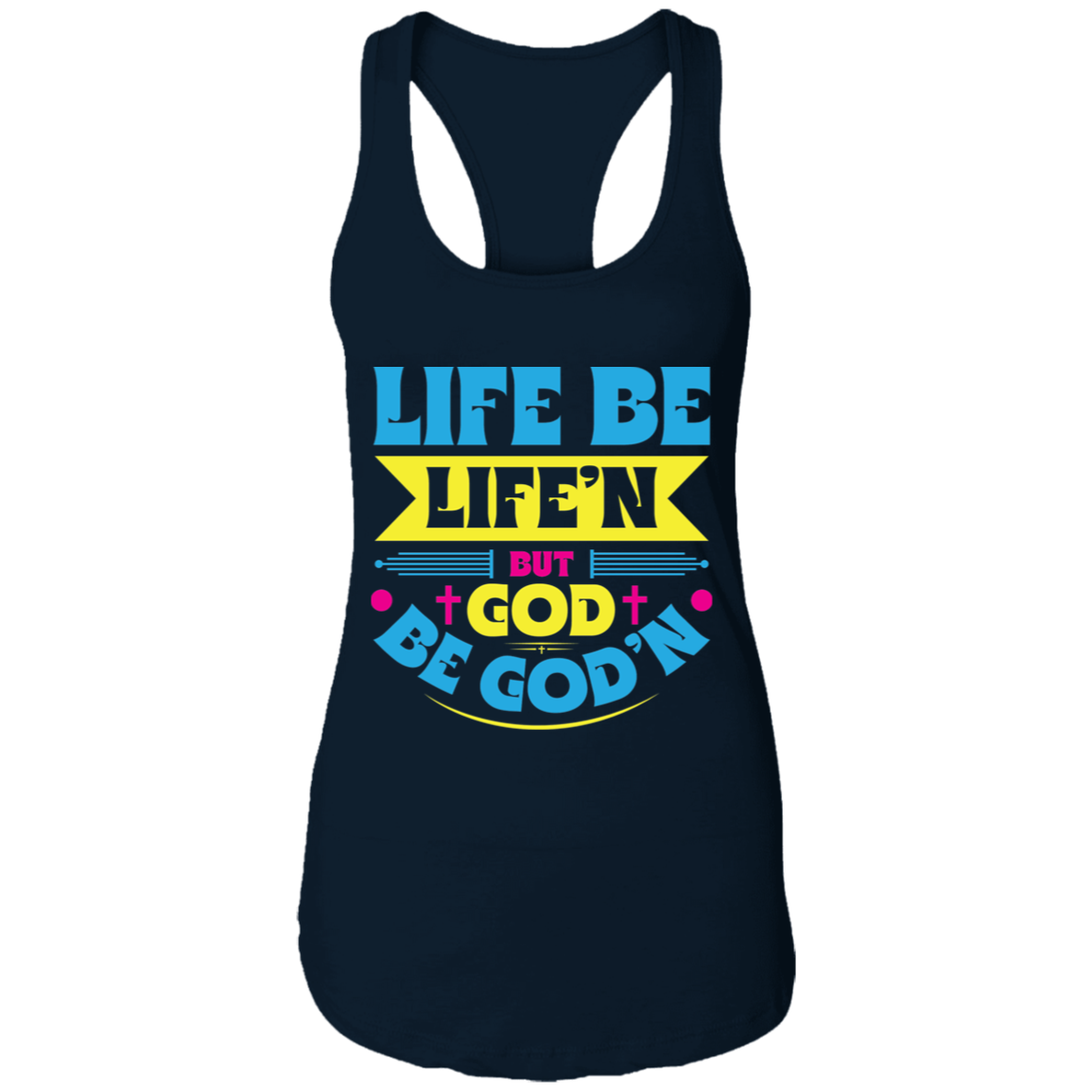 GOD B GOD'N Ladies Racerback Tank