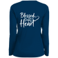BLESSED WITH A DOPE HEART Moisture-Wicking Long Sleeve V-Neck Tee