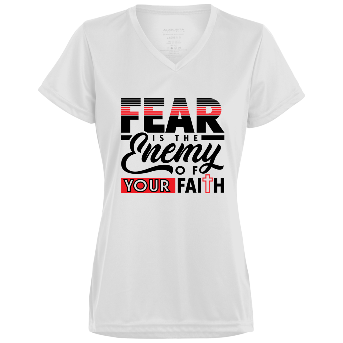 FEAR IS THE ENEMY L’ Moisture-Wicking V-Neck Tee