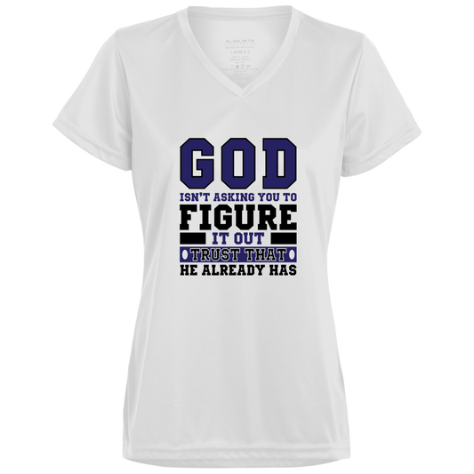 GOD ISN'T ASKING Moisture-Wicking V-Neck Tee