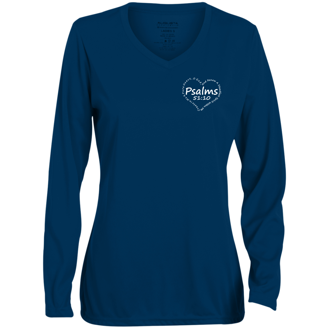 BLESSED WITH A DOPE HEART Moisture-Wicking Long Sleeve V-Neck Tee