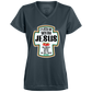 CATCH UP W/JESUS Ladies’ Moisture-Wicking V-Neck Tee