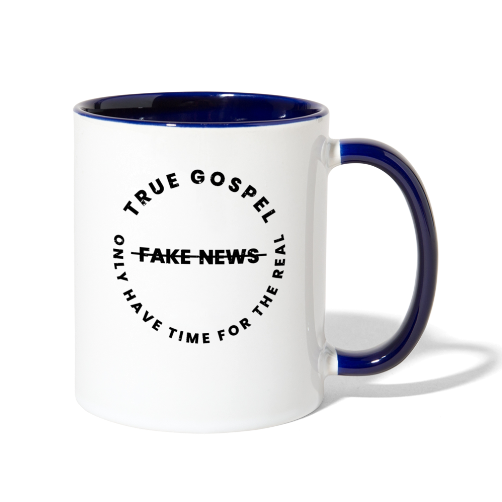 TRUE GOSPEL Contrast Coffee Mug - white/cobalt blue