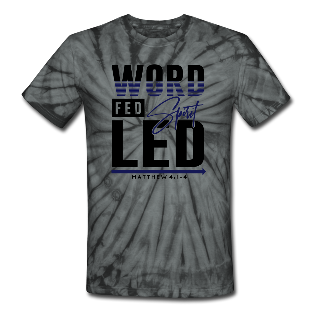 WORD FED SPIRIT LED Tie Dye T-Shirt - spider black