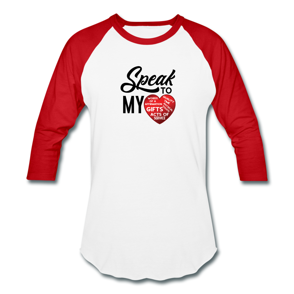 SPEAK TO MY HEART Baseball T-Shirt - white/red