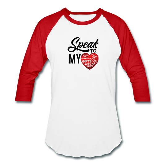 SPEAK TO MY HEART Baseball T-Shirt - white/red