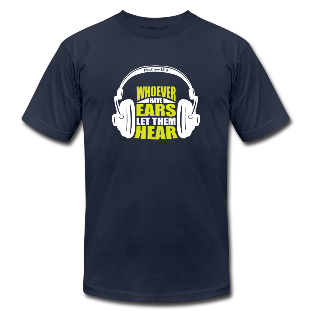WHOEVER HAVE EARS WHT SHIRT - navy