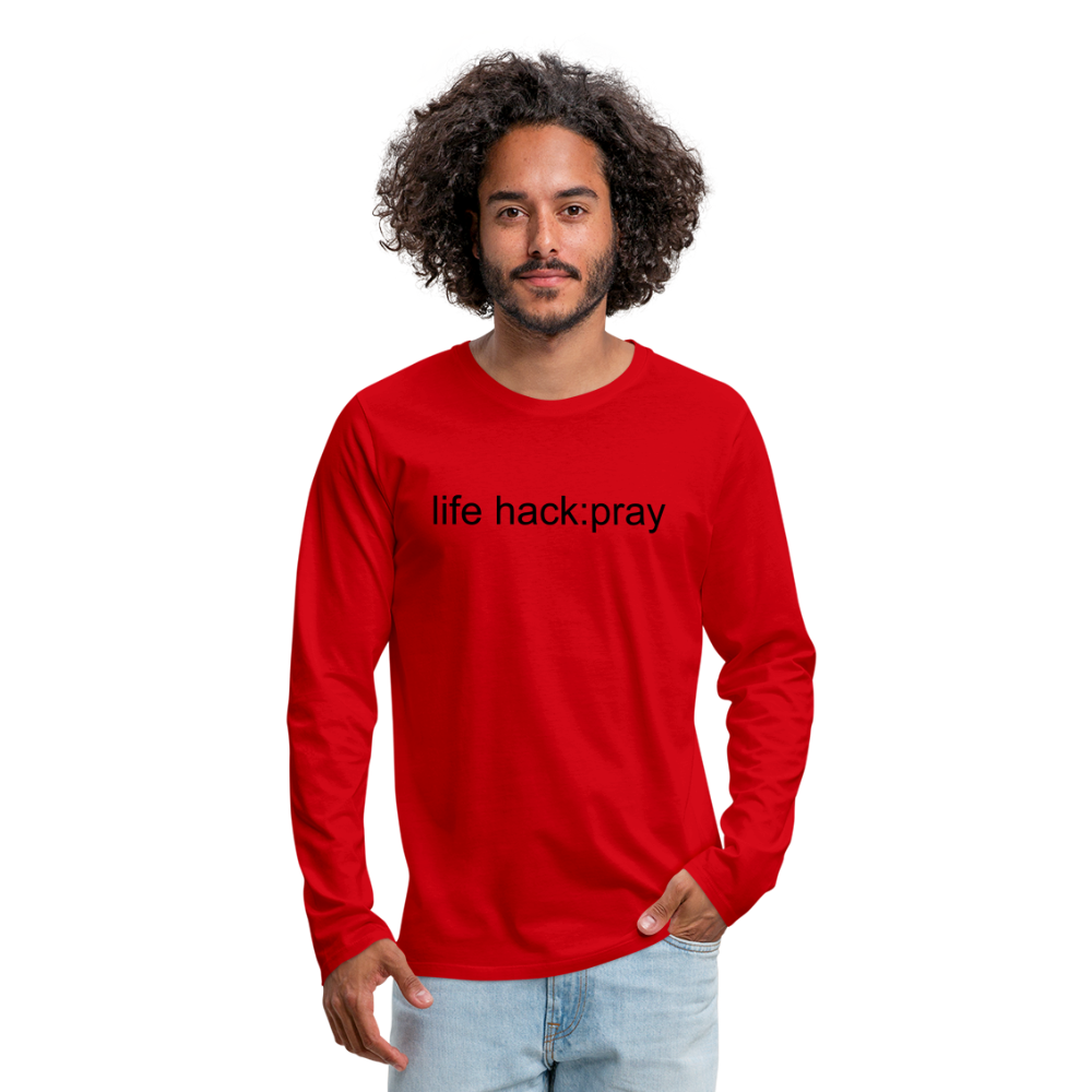 life hack: pray Long Sleeve T-Shirt - red