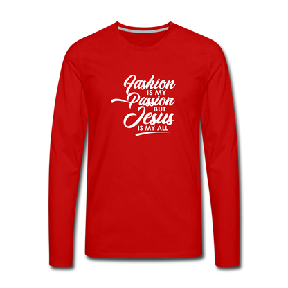 JESUS IS MY ALL Long Sleeve T-Shirt - red