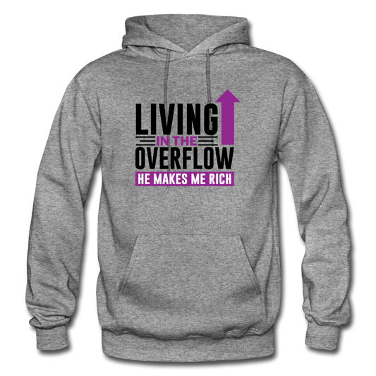Living In The Overflow Adult Hoodie - graphite heather